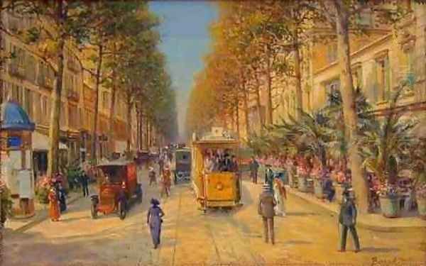 Lavenue de la Gare a Nice Oil Painting by Louis Beroud