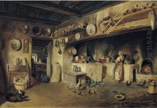 Interno Di Cucina Oil Painting by Francesco Bergamini