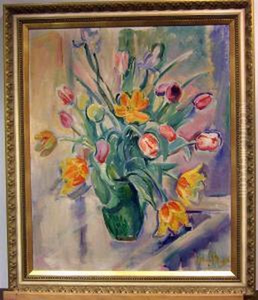 Blomsterstileben. Oil Painting by Svante Bergh