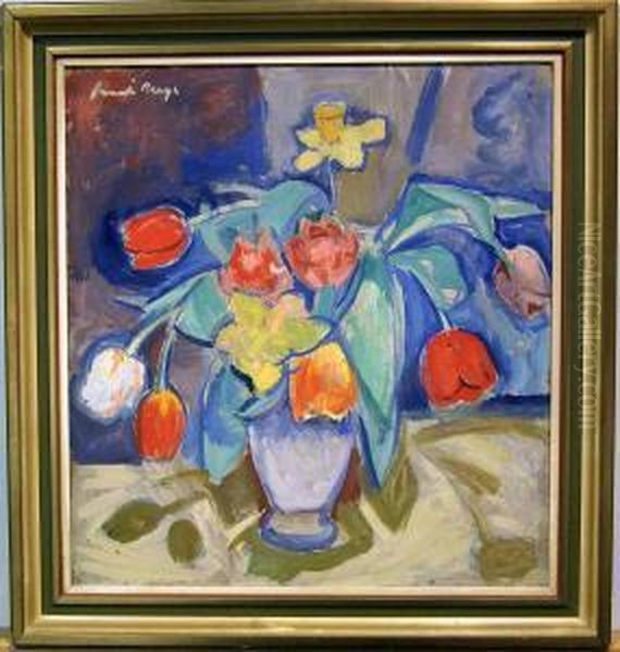 Blommor I Vas. Oil Painting by Svante Bergh