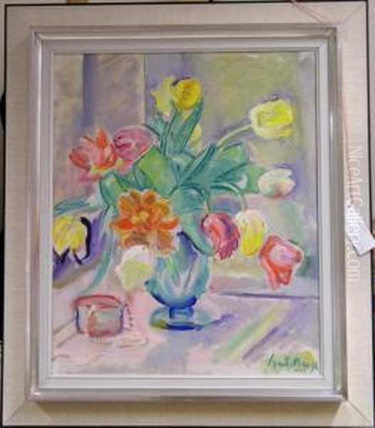 Blomsterstilleben. Oil Painting by Svante Bergh