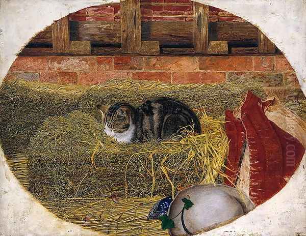 Catnap, 1858 Oil Painting by Rosa Brett