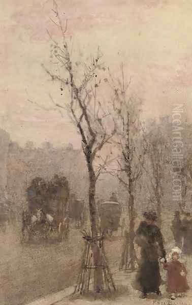 Winter in London Oil Painting by Rose Barton