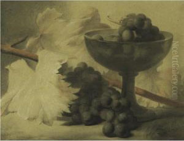 Still Life With Grapes Oil Painting by Antoine Berjon