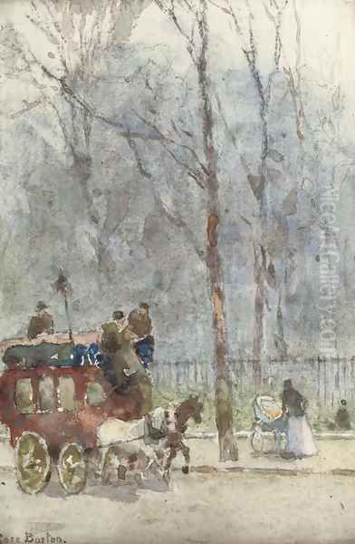 The Hammersmith omnibus on Piccadilly Oil Painting by Rose Barton