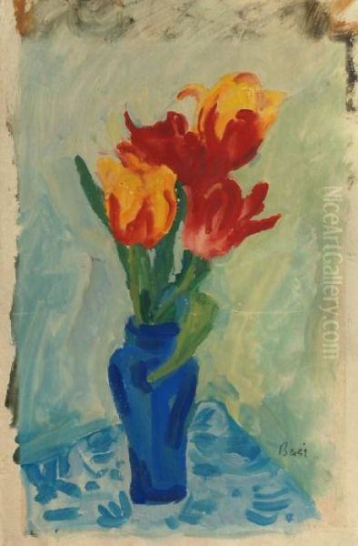 Stilleben Mittulpen Oil Painting by Rudiger Berlit