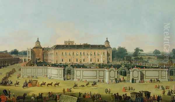 The Palace of Aranjuez 1756 Oil Painting by Francesco Battaglioli