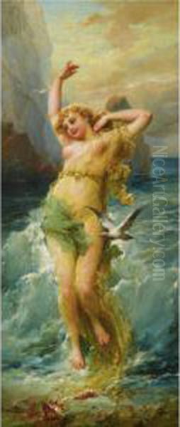 Water Nymph Oil Painting by Joseph Bernard