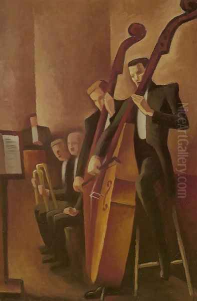 Double Basses Oil Painting by Dorrit Black