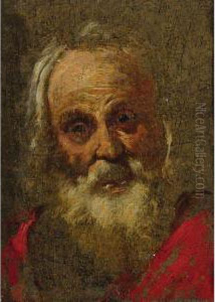 Head Of A Bearded Man Oil Painting by Bernardo Strozzi