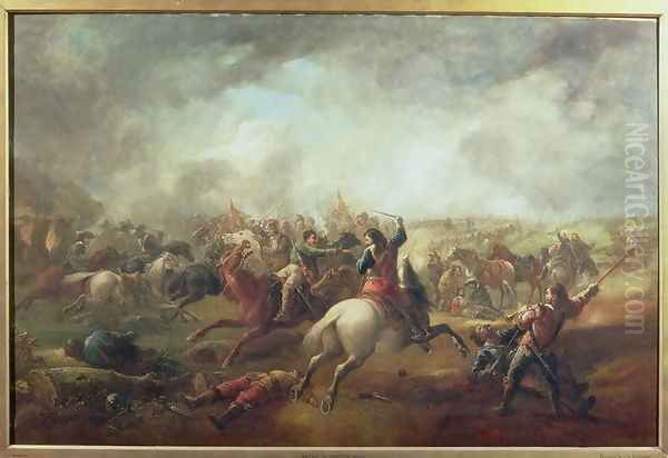 Battle of Marston Moor, 1644 Oil Painting by John Barker