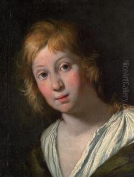 Head Study Of A Boy Oil Painting by Bernardo Strozzi