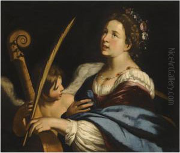 Saint Cecilia Oil Painting by Bernardo Strozzi