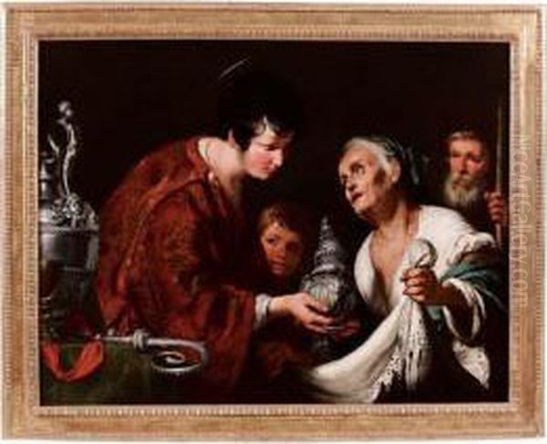 Elemosina Di S.lorenzo Oil Painting by Bernardo Strozzi