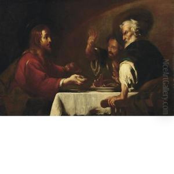 La Cena In Emmaus Oil Painting by Bernardo Strozzi