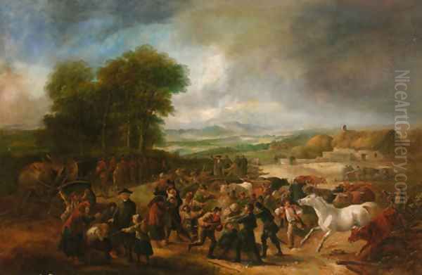 The cattle auction Oil Painting by John Barker