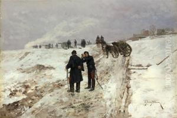 An Incident In The Franco-prussian War Oil Painting by Etienne Prosper Berne-Bellecour