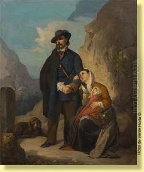 L'annexion De La Savoie Oil Painting by Etienne Prosper Berne-Bellecour