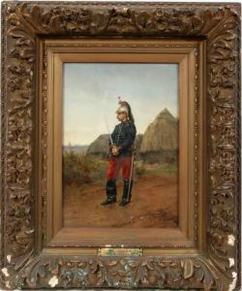 On Guard Oil Painting by Etienne Prosper Berne-Bellecour