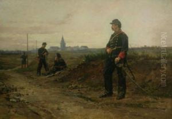 The Sentry Oil Painting by Etienne Prosper Berne-Bellecour