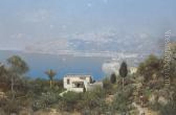 A View Of The Bay Of Sorrento Oil Painting by Edmund Berninger