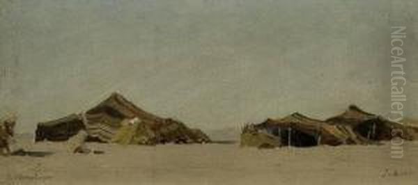 Beduinenzelte In Der Sahara Oil Painting by Edmund Berninger