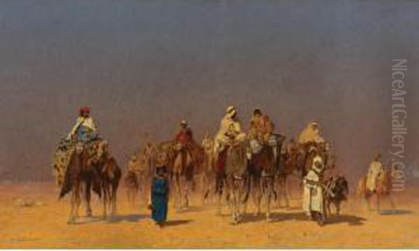 Desert Caravan Oil Painting by Edmund Berninger