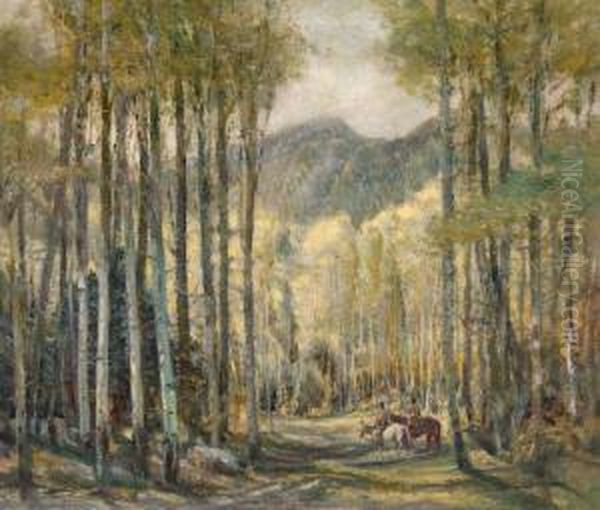 In The Forest Oil Painting by Oscar Edmund Berninghaus