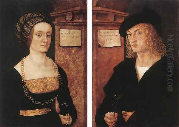 Barbara and Hans Schellenberger 1505-07 Oil Painting by Hans Burgkmair the elder