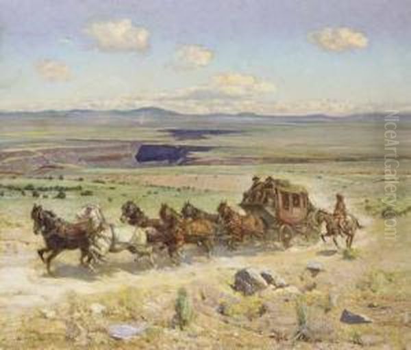 Overland Mail Oil Painting by Oscar Edmund Berninghaus