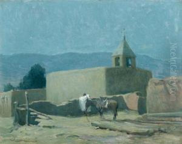 Midnight, Taos Oil Painting by Oscar Edmund Berninghaus