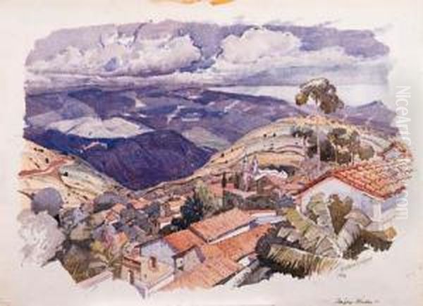 Taxco Hills Oil Painting by Oscar Edmund Berninghaus