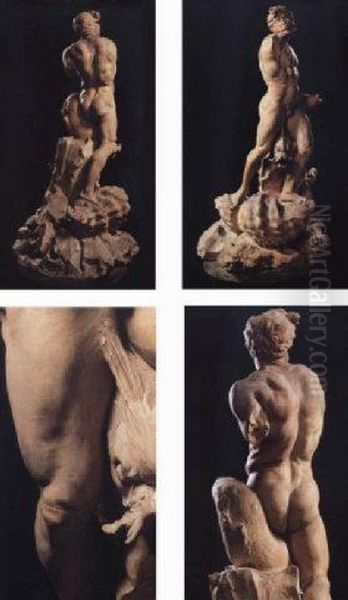 A Terracotta Modellino Of ````il Moro' Oil Painting by Gian Lorenzo Bernini