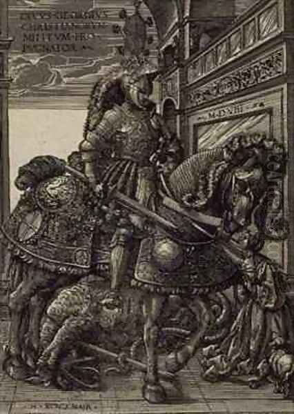 St. George and the Dragon Oil Painting by Hans Burgkmair the elder