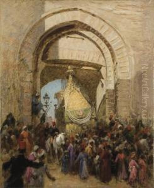 Le Retour Du Mahmal Oil Painting by Louis Beroud