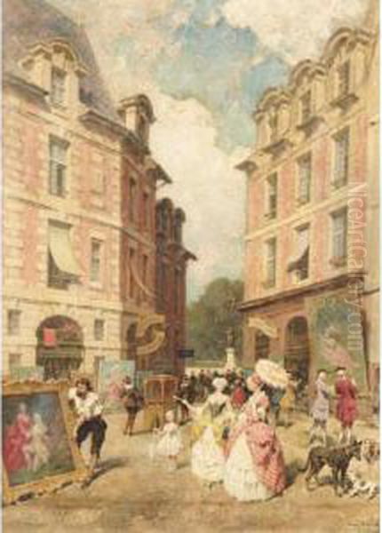 Le Marche Aux Puces Oil Painting by Louis Beroud