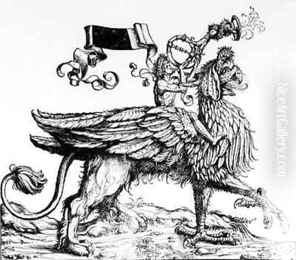 A Mounted Griffin, from Maximilian's Triumphal Procession Oil Painting by Hans Burgkmair the elder