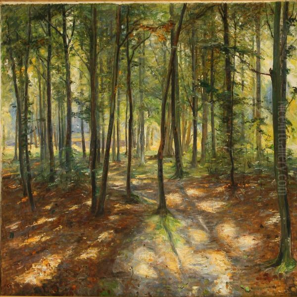 View From Bistrup Hegn Forest, Denmark Oil Painting by Aage Bertelsen