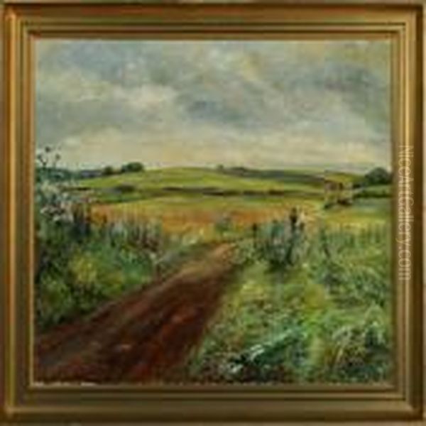 View Of A Landscape Oil Painting by Aage Bertelsen