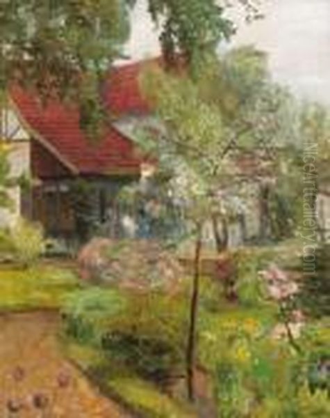 Blhender Garten Oil Painting by Aage Bertelsen