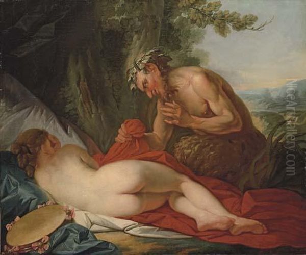 Jupiter And Antiope Oil Painting by Jean Simon Berthelemy