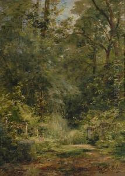 Sous Bois Oil Painting by Eugene Berthelon