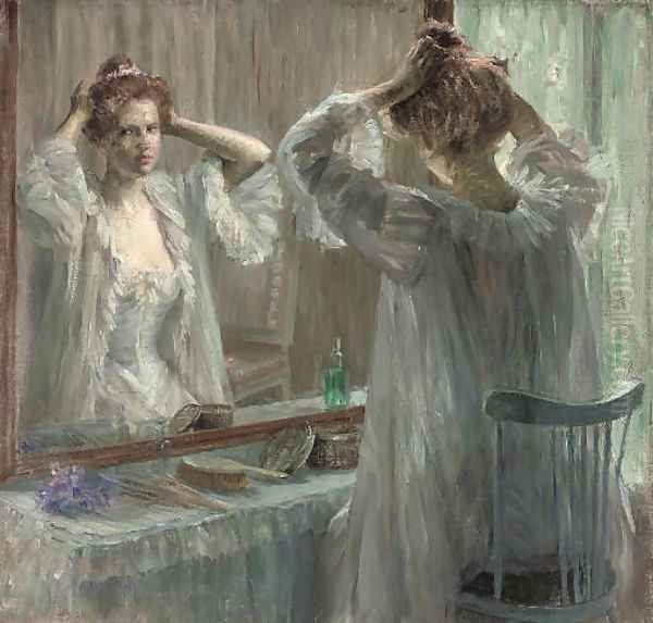 La toilette Oil Painting by Marie Louise Catherine Breslau