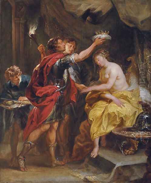 Alexander crowning Roxana Oil Painting by Jan van Boeckhorst