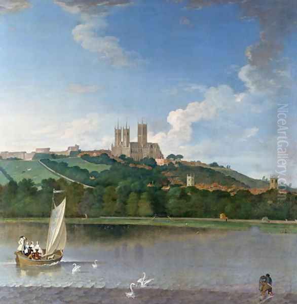 Lincoln from the Brayford Pool Oil Painting by Joseph Baker