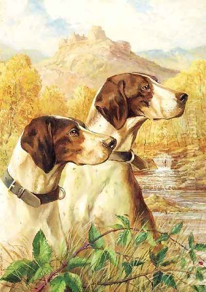 Two Pointers Oil Painting by Joseph Baker