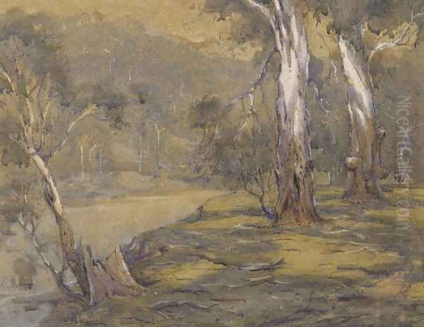 Gums on the River Oil Painting by Penleigh Boyd