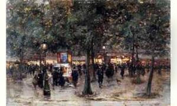 Avenue Des Ternes - Paris. Oil Painting by Charles Alexandre Bertier