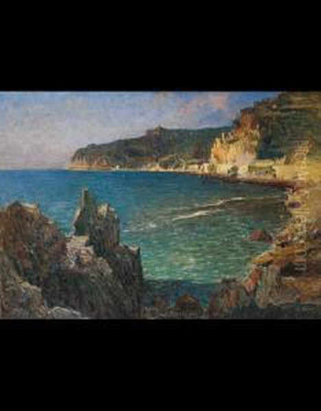 Golfo Di Noli Oil Painting by Mario Bertola