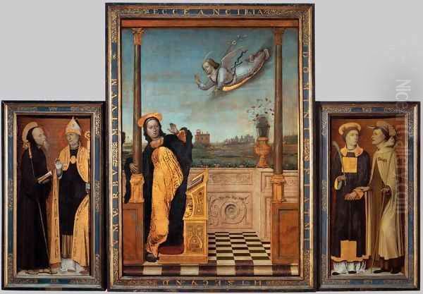 Triptych Oil Painting by Carlo di Braccesco